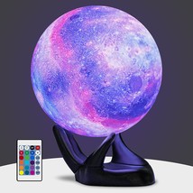 Moon Lamp, 3D Printing Galaxy Lamp 16 Colors Moon Night Light with Remote - £26.73 GBP