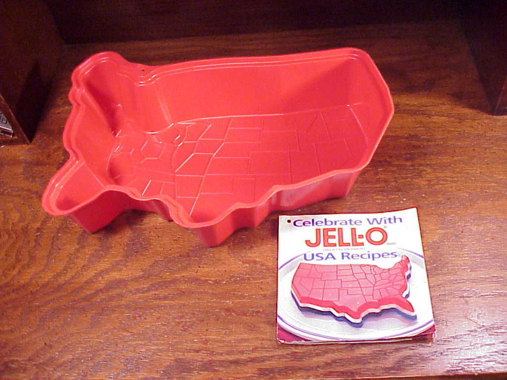 USA Shape Jell-O Plastic Molds, with recipe,  instruction, tips sheet, used - £4.75 GBP