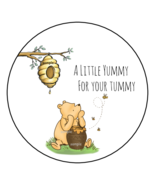 12 LARGE CLASSIC WINNIE THE POOH STICKERS LABELS TAGS SEALS 2.5" A LITTLE YUMMY - $7.49