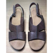 Comfort Plus by Predictions Prudy wedge slingback sandals brown size 9 - £10.88 GBP