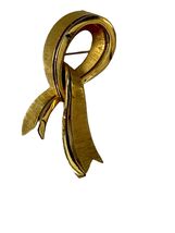 Vintage Trifari Gold Tone Ribbon Brooch Abstract Bow Pin Signed - $25.20