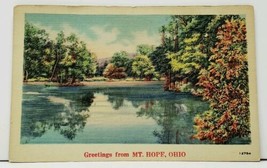 Greetings From Mount Hope Ohio 1940s Millersburg Indiana to Topeka Postc... - £3.89 GBP