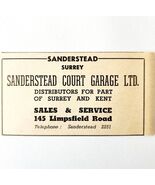 1954 Sanderstead Court Garage Sales &amp; Service Advertisement Automobilia ... - €17,17 EUR