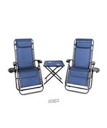 Patio Premier 3-Piece Zero Gravity Reclining Chair &amp; Table Cupholders Se... - €163,86 EUR