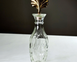 Glass Perfume Bottle in Diamond Pattern with Custom Brass Lamp Shell Sto... - $18.99