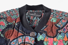 Carole Little Funky Art-to-Wear Quilted German Rayon Jacket Bomber Jacket - $94.04