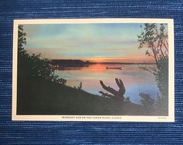 Vintage Postcard Midnight Sun Yukon River Alaska Unused Cann Studio 688A - $4.95