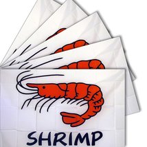 3x5 3&#39;x5&#39; Wholesale Set 5 Pack Advertising Shrimp White Business 5 Flags Flag Ho - £23.82 GBP