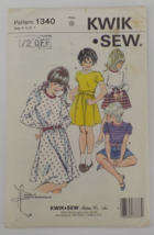 KWIK SEW PATTERN #1340 GIRLS T-SHIRT DRESS SZS 4-7 STRETCH PULL OVER SEALED - $6.99