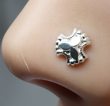 Solid Sterling Silver nose Stud spiral corkscrew piercing nose ring L Bend 22g - £8.76 GBP
