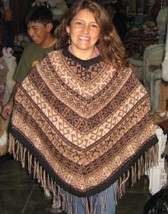 Embroidered poncho from Peru made of Alpaca wool  - £68.70 GBP