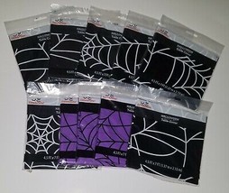 NEW 10 Packages Halloween Table Covers Lot Black Purple Spiderwebs 4.5&#39;x7&#39; Party - £6.75 GBP
