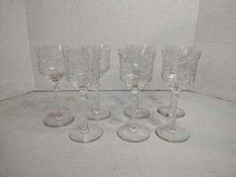 Set of 7 Dawn by Rock Sharpe 6&quot; Claret Wine Cocktail Glasses Libbey VINTAGE - £37.17 GBP