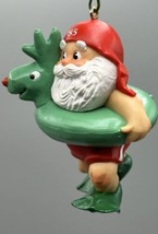 Ornament Hallmark Fun and Sun Santa QX4922 1985 Vintage China Red Green ... - £5.40 GBP