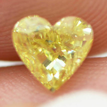 Loose Heart Shaped Diamond Natural Enhanced Fancy Yellow Color 0.80 Carat VS2 - £703.30 GBP