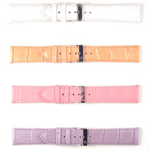 New Ladies Watch Strap Band CROCODILE STYLE Leather White Pink Purple Or... - £11.04 GBP