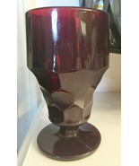 Vintage MCM Glass Ruby Red Georgian Fenton Hocking Footed Tea Tumbler Dr... - $33.00