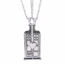 New TARDIS Necklace Set Couples Best Friends Doctor Who Dr Who BBC Police Box  - £11.95 GBP