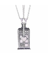 New TARDIS Necklace Set Couples Best Friends Doctor Who Dr Who BBC Polic... - £11.95 GBP