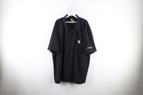 Primary image for Vintage Carhartt Mens 3XL Faded Spell Out Short Sleeve Collared Polo Shirt Black