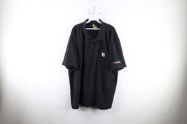 Vintage Carhartt Mens 3XL Faded Spell Out Short Sleeve Collared Polo Shirt Black - £27.20 GBP