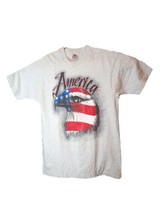 Vintage 90s America Bald Eagle Single Stitch Grey T-Shirt Size Large USA - $24.99