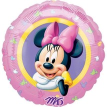 Minnie Mouse Portrait Round Foil Mylar Balloon 1 Ct Birthday Party Supplies 18&quot; - £2.99 GBP