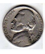 Jefferson Nickel Coin 1940 - Circulated - $6.11 CAD