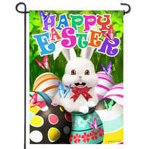 Anley Happy Easter Bunny Garden Flag, Happy Easter Egg Double Sided Garden Flags - £8.03 GBP