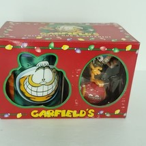 Garfield Collectible Coffee Mug Cup Hang On For Xmas Ornament Set Vintag... - $29.69