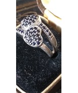 Antique Vintage 1940-s Sapphires Sterling Silver Ring Size UK N, US 6.5-... - £77.43 GBP