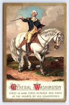 Postcard Patriotic George Washington General On Horseback Embossed - £6.39 GBP