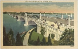Bridge, Belle Isle, Detroit, Michigan, vintage post card - £11.05 GBP