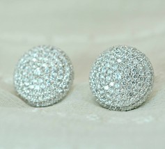2ct Künstlicher Diamant Cluster Stecker Damen Ohrringe 14k Weiß Vergoldet - £87.99 GBP