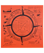 Printed Image Survival Tips Bandanna 22" x 22" Orange Hiking Camping - $12.55