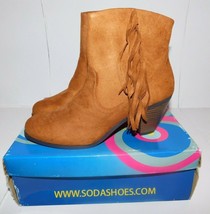 Soda Adin Suede Fringe Brown Boots Size 8 Brand New - £28.14 GBP