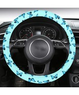Blue Butterfly Car Steering Wheel Cover with Anti-Slip Insert - $40.75 CAD