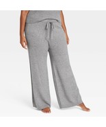 Auden Women&#39;s Plus 4X Sweater Wide Leg Pajama Pants Heathered Gray New - $31.54 CAD