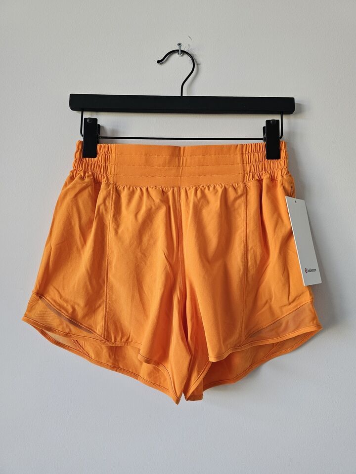 NWT LULULEMON LITO Orange Hotty Hot High Rise Shorts 4" Lined 6