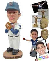 Personalized Bobblehead Male Baseball Pitcher Thinking Where Should He Throw The - £72.57 GBP