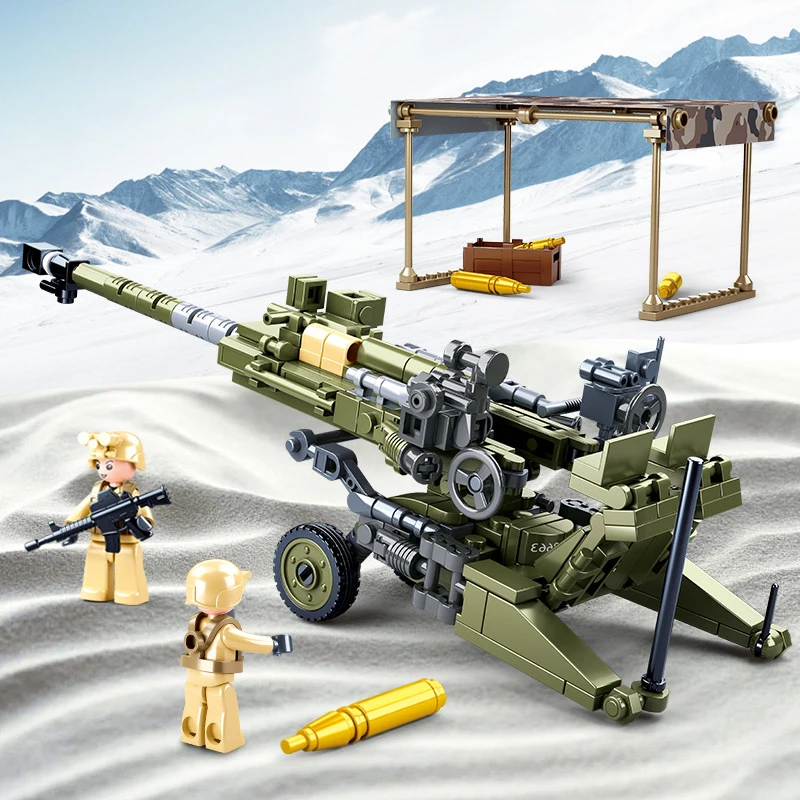 Tralightweight field howitzer a war weapon building blocks kits bricks claic model kids thumb200