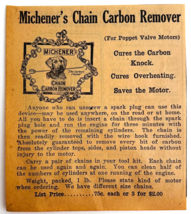 1917 Michener Chain Carbon Remover Advertisement Chas Miller Automobilia... - $19.99