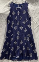 Madewell Womens Silk Floral Sleeveless Shift Dress Drop Waist Peplum Blue sz XS - £27.68 GBP