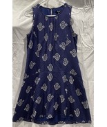 Madewell Womens Silk Floral Sleeveless Shift Dress Drop Waist Peplum Blu... - $658.39 MXN