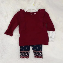 CARTER&#39;S BABY 2pc Long Sleeve Top &amp; Pants Set, &quot;BABY GIRL&quot; (Size 3M) ~ N... - $12.21