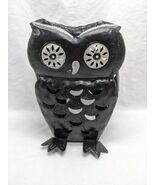 Halloween Black And Silver Owl Tealight Candle Holder Decor 8&quot; - €25,72 EUR
