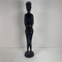 Vintage Tanganyika E. African Wooden Fertility Statues Hand Carved Ebony Female - £69.97 GBP