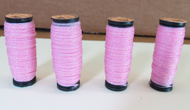 Kreinik Pink Metallic Thread Peony 9592  4   1/16 Ribbon 11 yard Spools - $8.56