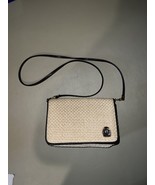 Vintage Etienne Aigner Wicker Straw Purse With Brown Shoulder Strap - $788.38 MXN