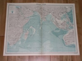 1922 Map Of Indian Oc EAN Saudi Arabia India Singapore China Indonesia Africa - £18.90 GBP
